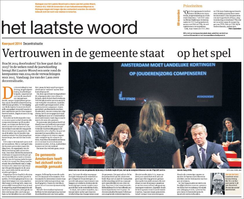 Opiniebijdrage Parool